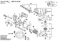 Bosch 0 601 383 942 GWS 10-125 CE Angle Grinder 240 V / GB Spare Parts GWS10-125CE